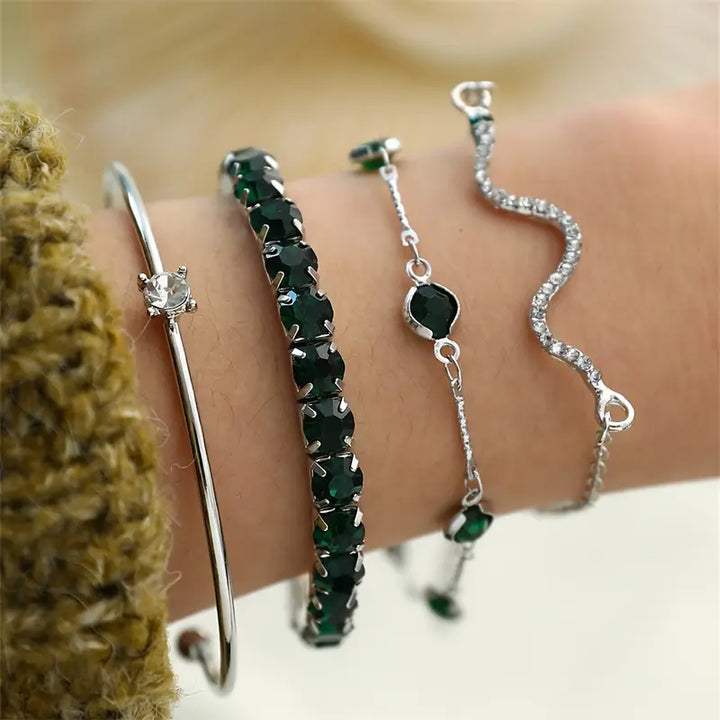 Groene Kroon armbandenset