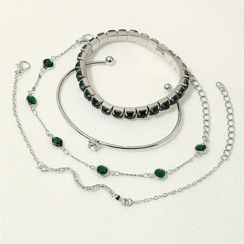 Groene Kroon armbandenset