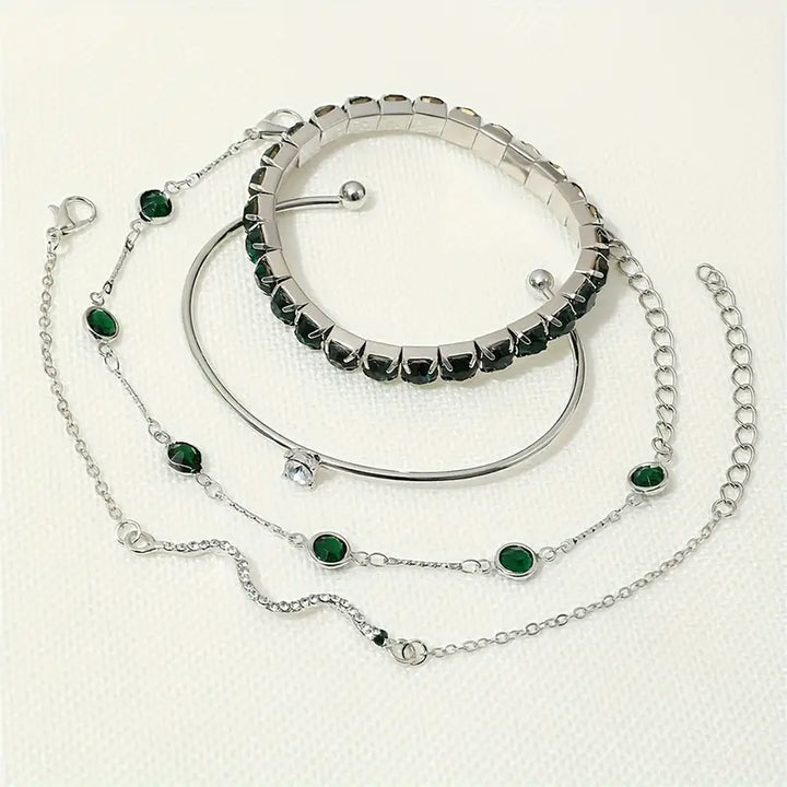 Groene Kroon armbandenset