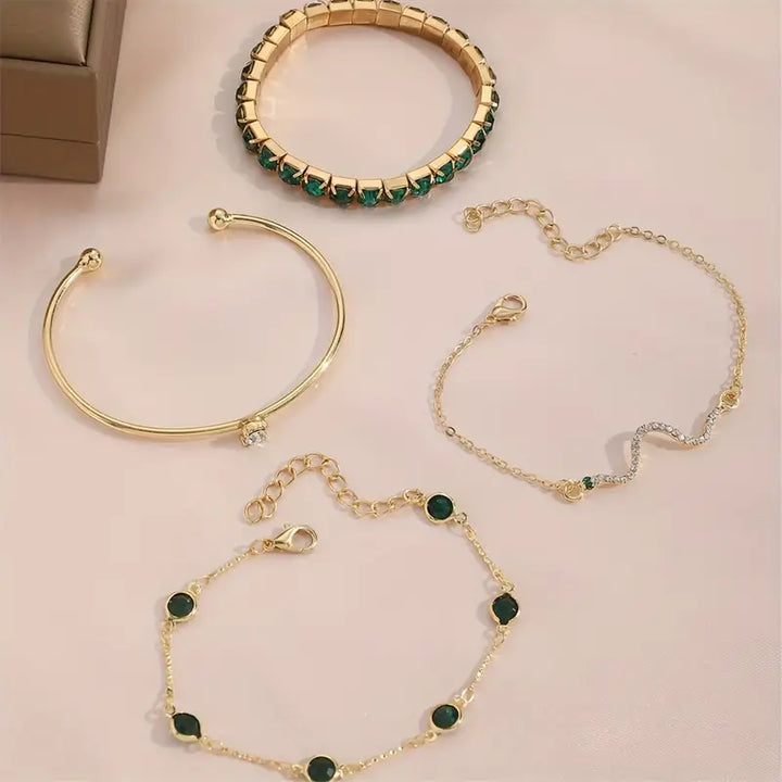 Groene Kroon armbandenset