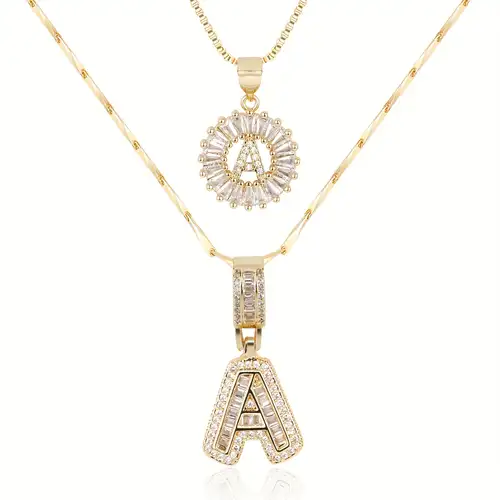 Pave Letter Ketting Set