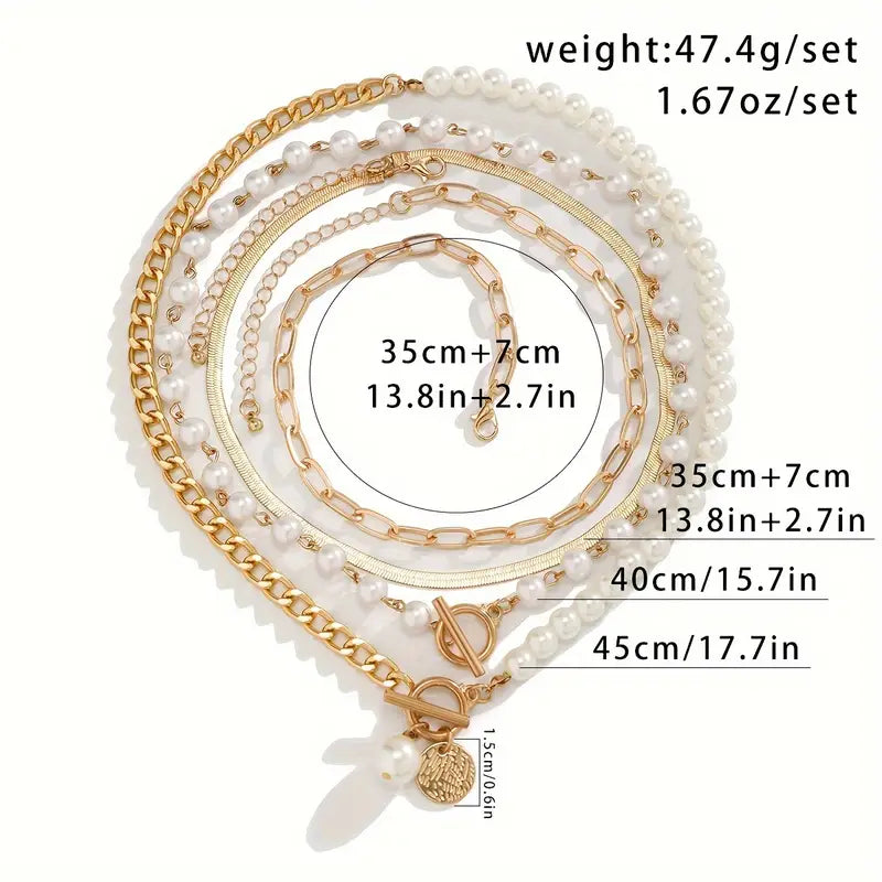 Vintage Pearl Ketting Set